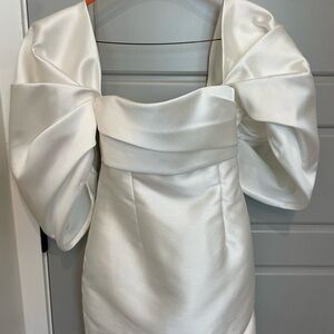 Solace London White Satin Dress